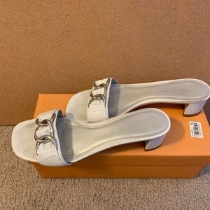 UNISA white open toe sandal heels